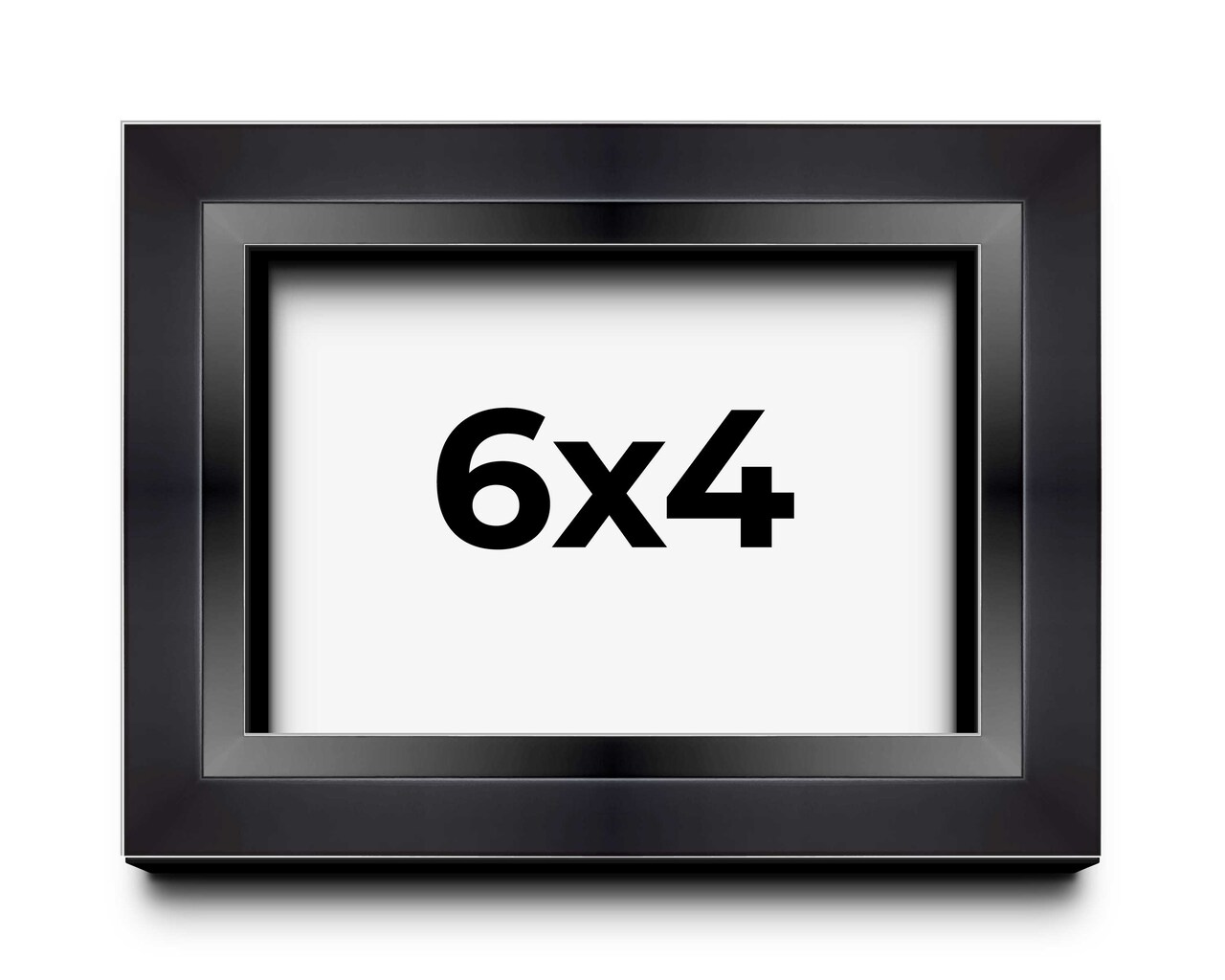 6x4 Modern Shadow Box 1.5" Depth Black Picture Frame - UV Acrylic, Backing, Hanging Hardware